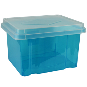 32 Litre File & Storage Box - Tinted Blue